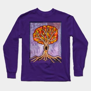 Autumn Fall Tree Painting Long Sleeve T-Shirt